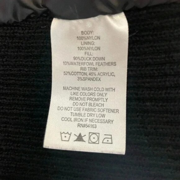 Calvin Klein Black duck down feather puffer sweater jacket size medium - Picture 7 of 8